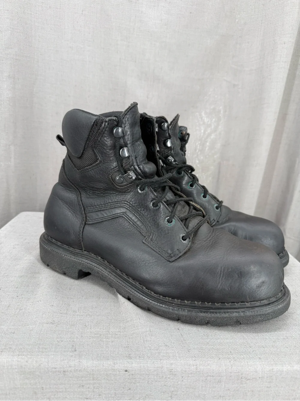 Red Wing 2223 Black Steel Toe Work Safety Boots Sz 10 2008 Made in USA